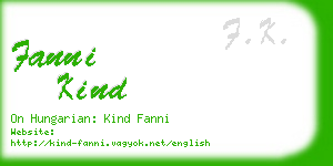 fanni kind business card